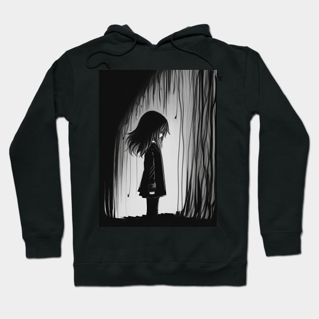 Between Darkness and Determination Hoodie by CreativeSage